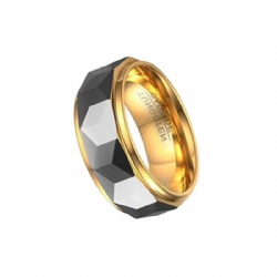 100% Tungsten Men Ring Wedding Male Jewelry Gold Color 8mm