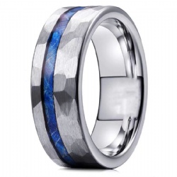 Hammered Stainless Steel Ring For Men Comfort Fit Engagement Ring