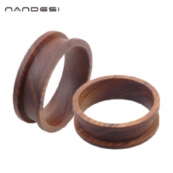 DIY Mens Wedding Band 8mm Flat Edge Red Sandals Wood Wooden Ring Core Blanks For Inlay