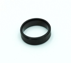 6mm Titanium Wedding Band Flat Matte Finish Pipe Cut Black Rings for Men Women