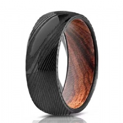 Engagement damascus steel ring for women wedding