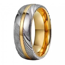 Engagement damascus steel ring for women wedding