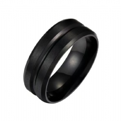 Tungsten Black & Silver Color plated mens ring