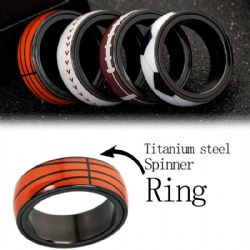 Football basketball trend stainless steel ring