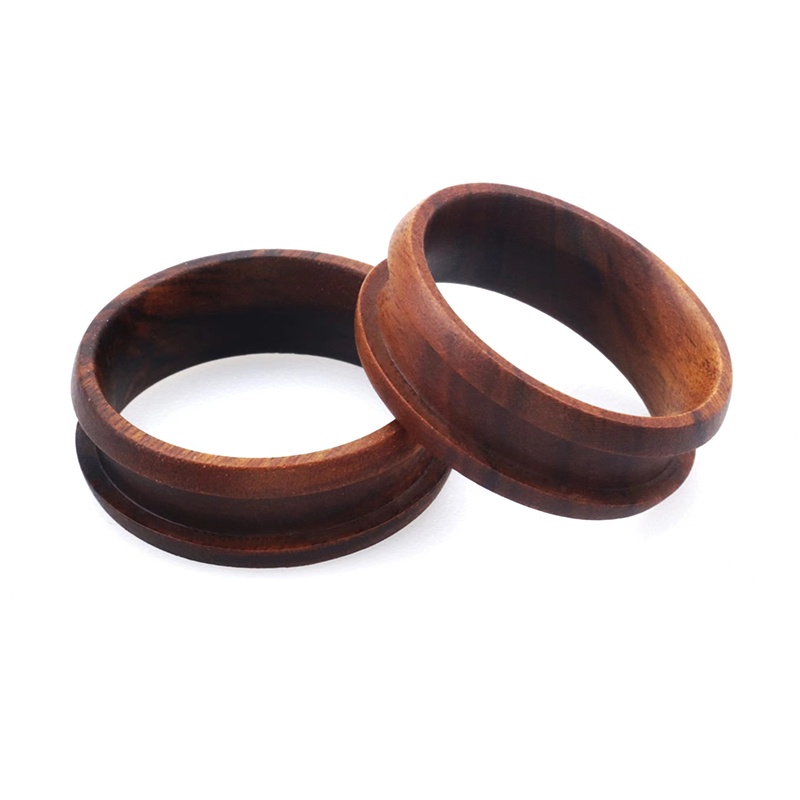Wedding Band Base Core 8mm Dome Edge Channel Setting Sandalswood Ring Blanks for Inlay