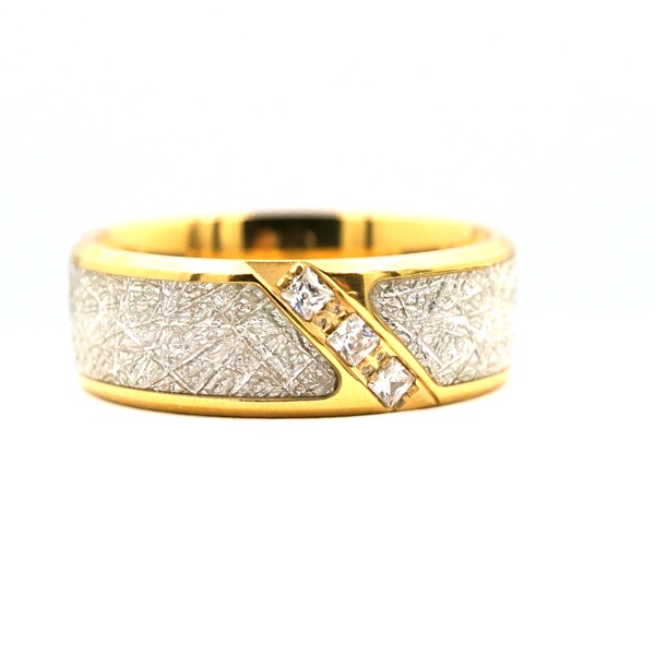 3 stones titanium steel ring gold for men women