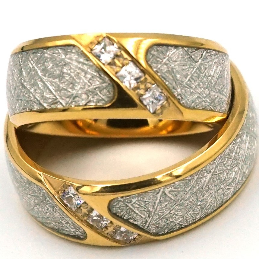 3 stones titanium steel ring gold for men women