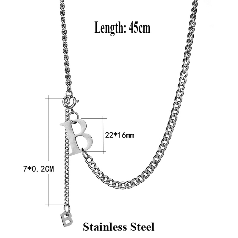 Fashion Letter B Necklace Women Stainless Steel Personalized Letter Nameplate Pendant Choker Necklace Gifts Drop Shipping