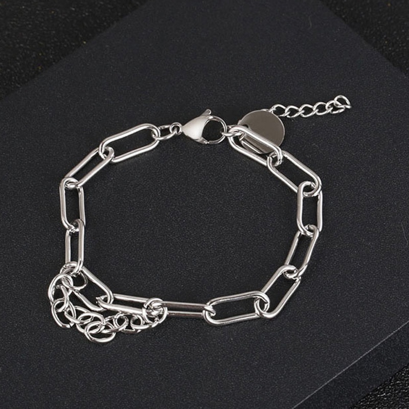 2021 Fashion Silver Multilayer Bracelets Personalize Curb Cuban Link Chain For Women Charm Bangle Wristbands Female Jewelry Gift