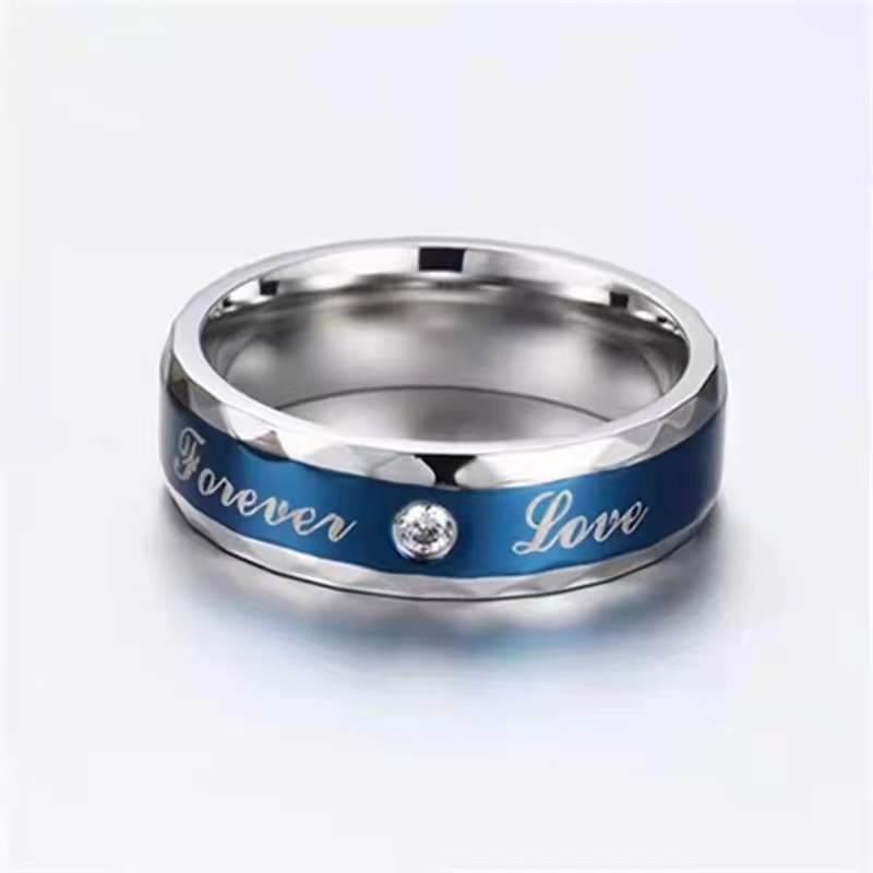 NANDESI Fashion 8mm Stainless Steel Wedding Men Stainless Steel Rings Inlay Abalone Shell Blue Opal Rings Men Wedding Band Jewelry