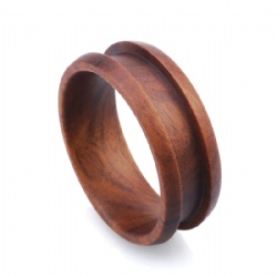Wedding Band Base Core 8mm Dome Edge Channel Setting Sandalswood Ring Blanks for Inlay