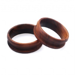 Wedding Band Base Core 8mm Dome Edge Channel Setting Sandalswood Ring Blanks for Inlay