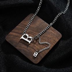 Fashion Letter B Necklace Women Stainless Steel Personalized Letter Nameplate Pendant Choker Necklace Gifts Drop Shipping