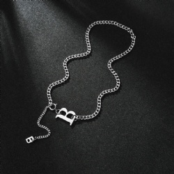 Fashion Letter B Necklace Women Stainless Steel Personalized Letter Nameplate Pendant Choker Necklace Gifts Drop Shipping