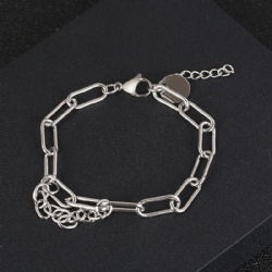 2021 Fashion Silver Multilayer Bracelets Personalize Curb Cuban Link Chain For Women Charm Bangle Wristbands Female Jewelry Gift